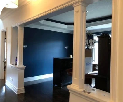 Living room with fresh painting