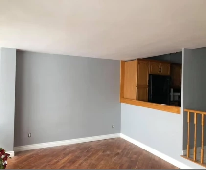 Hallway painted in light grey